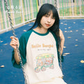 Raglan Sleeve T-shirt - Summer Original Merchandise Print Short Sleeve