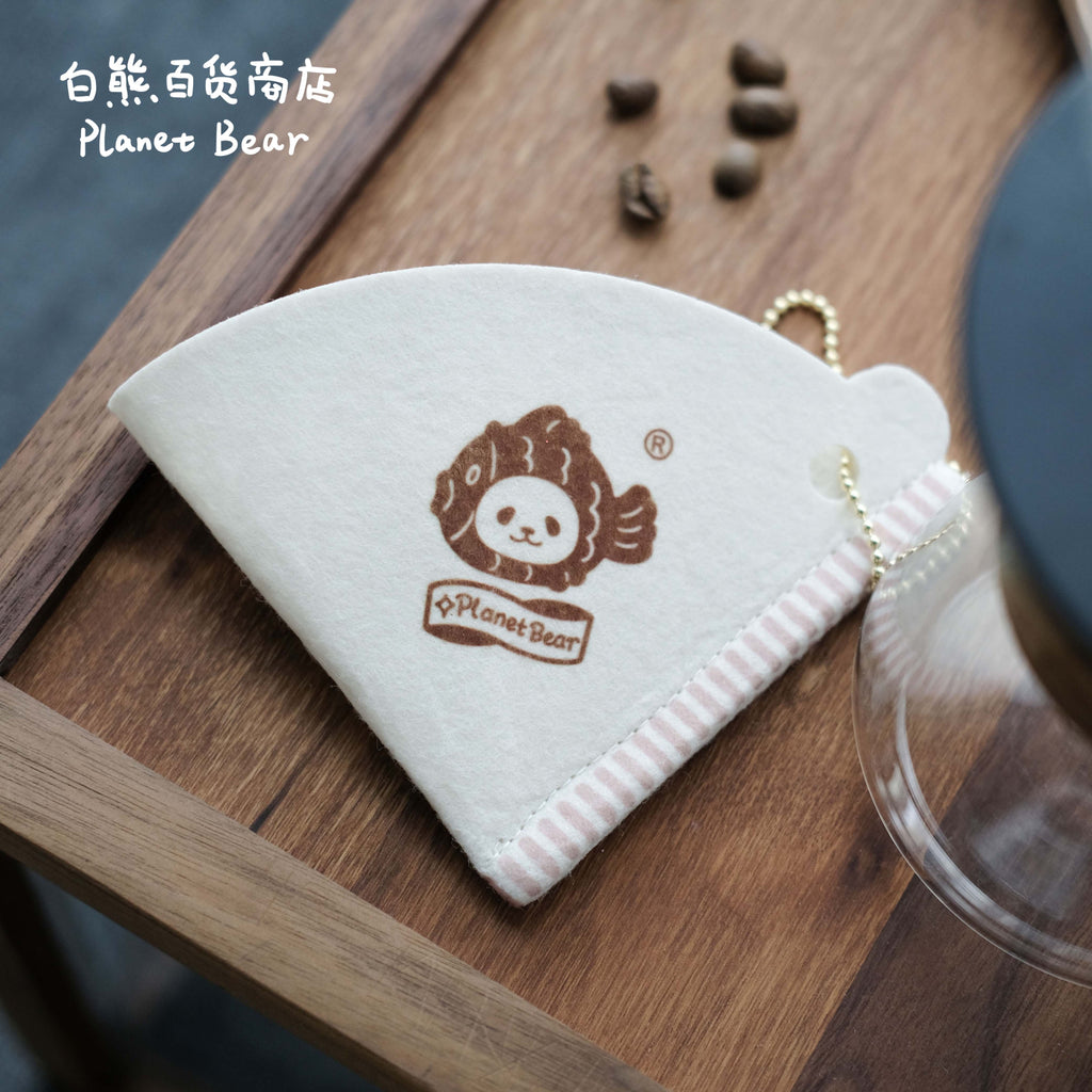Pour-over coffee filter paper shaped ornament