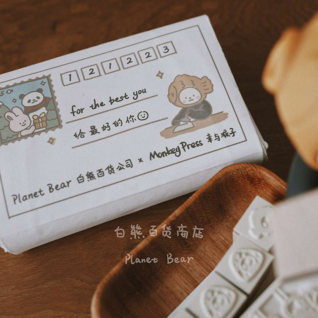 PanPan and Friends' Daily Life Original Collaboration Wooden Stamps