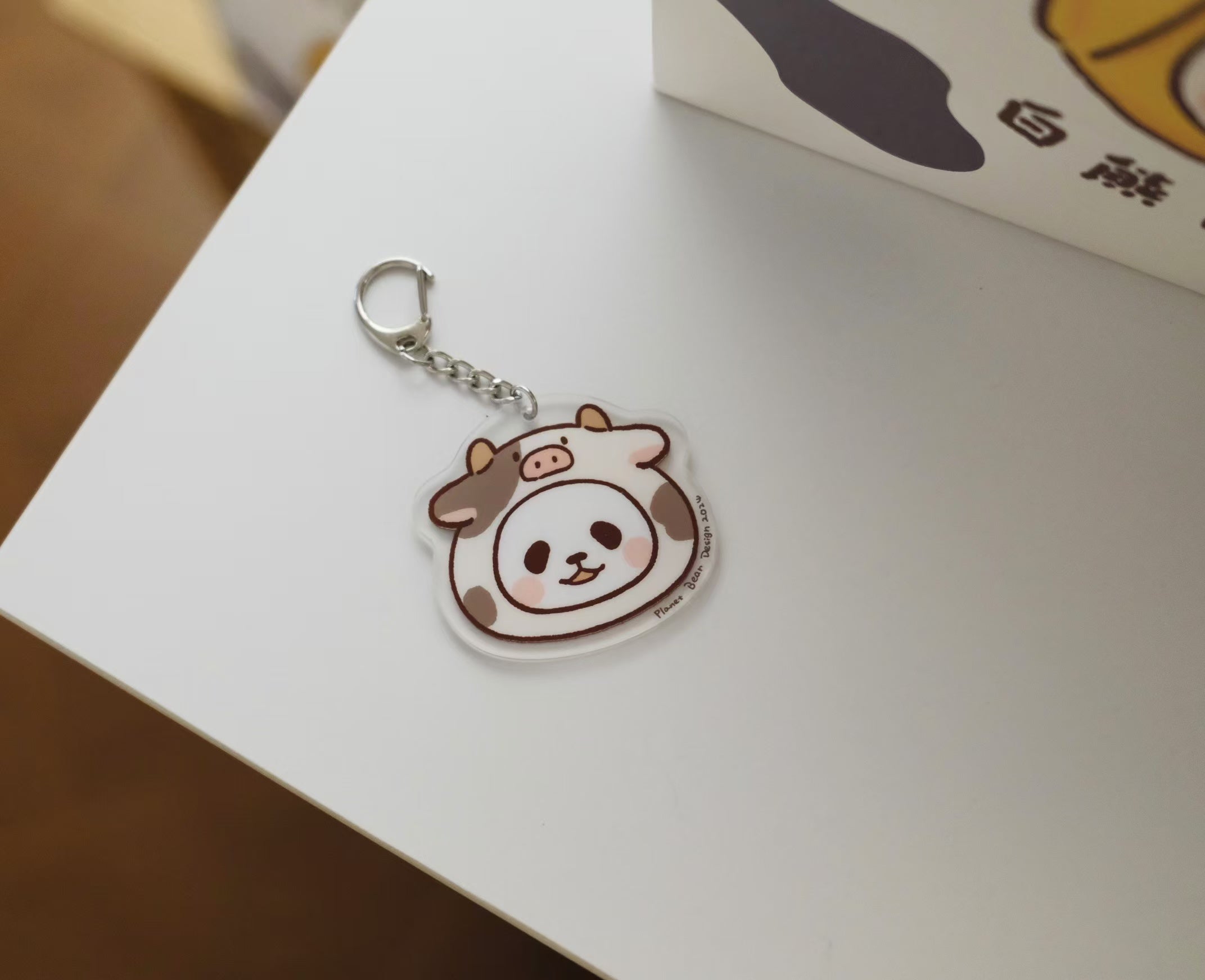 Cow Series Keychain Acrylic Pendant Cute Charm