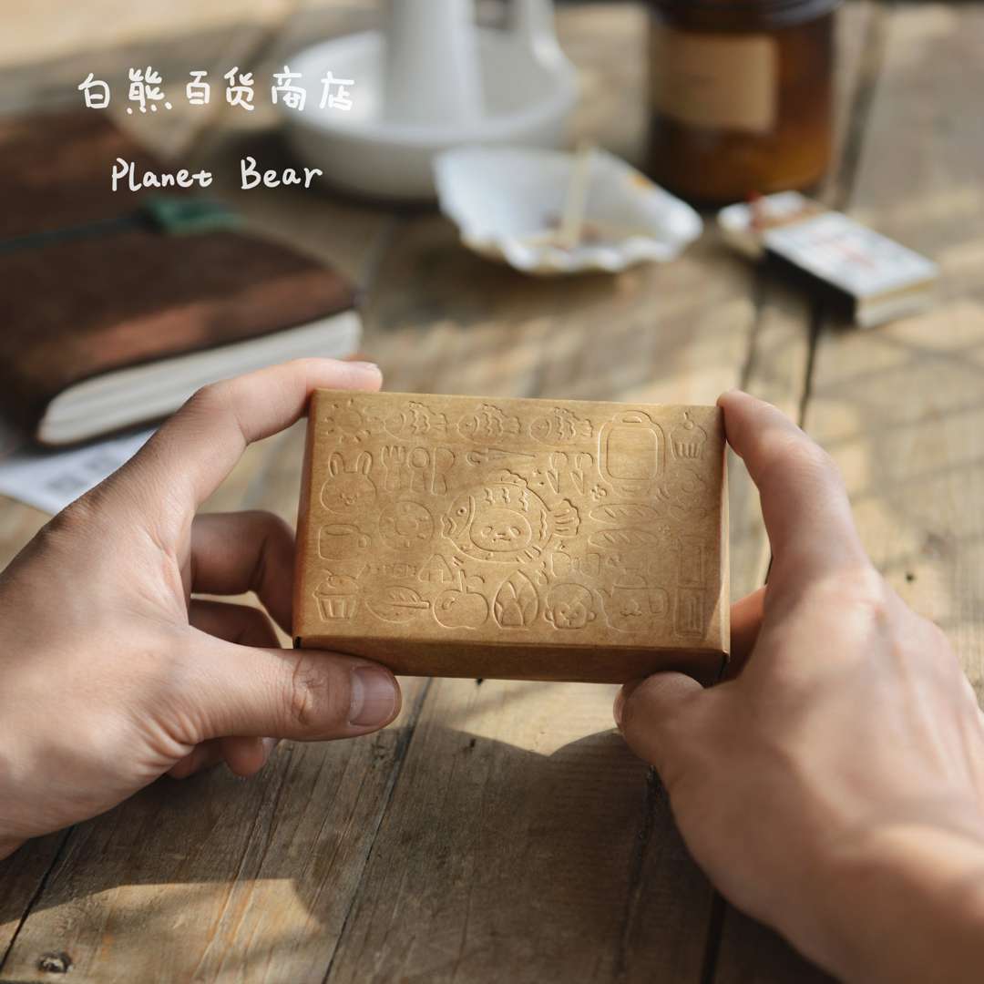 PanPan and Friends' Daily Life Original Collaboration Wooden Stamps