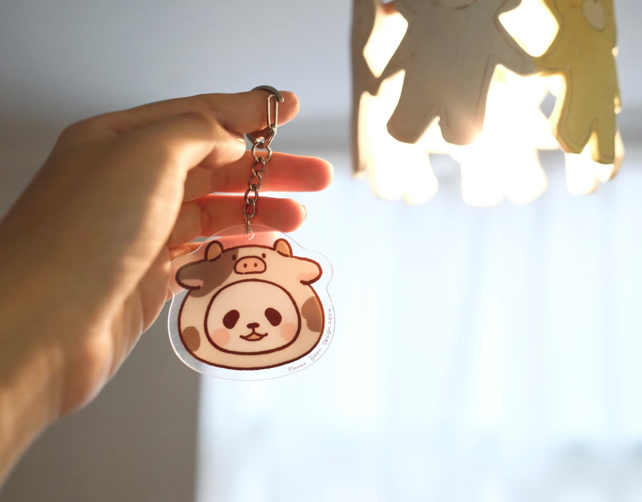 Cow Series Keychain Acrylic Pendant Cute Charm