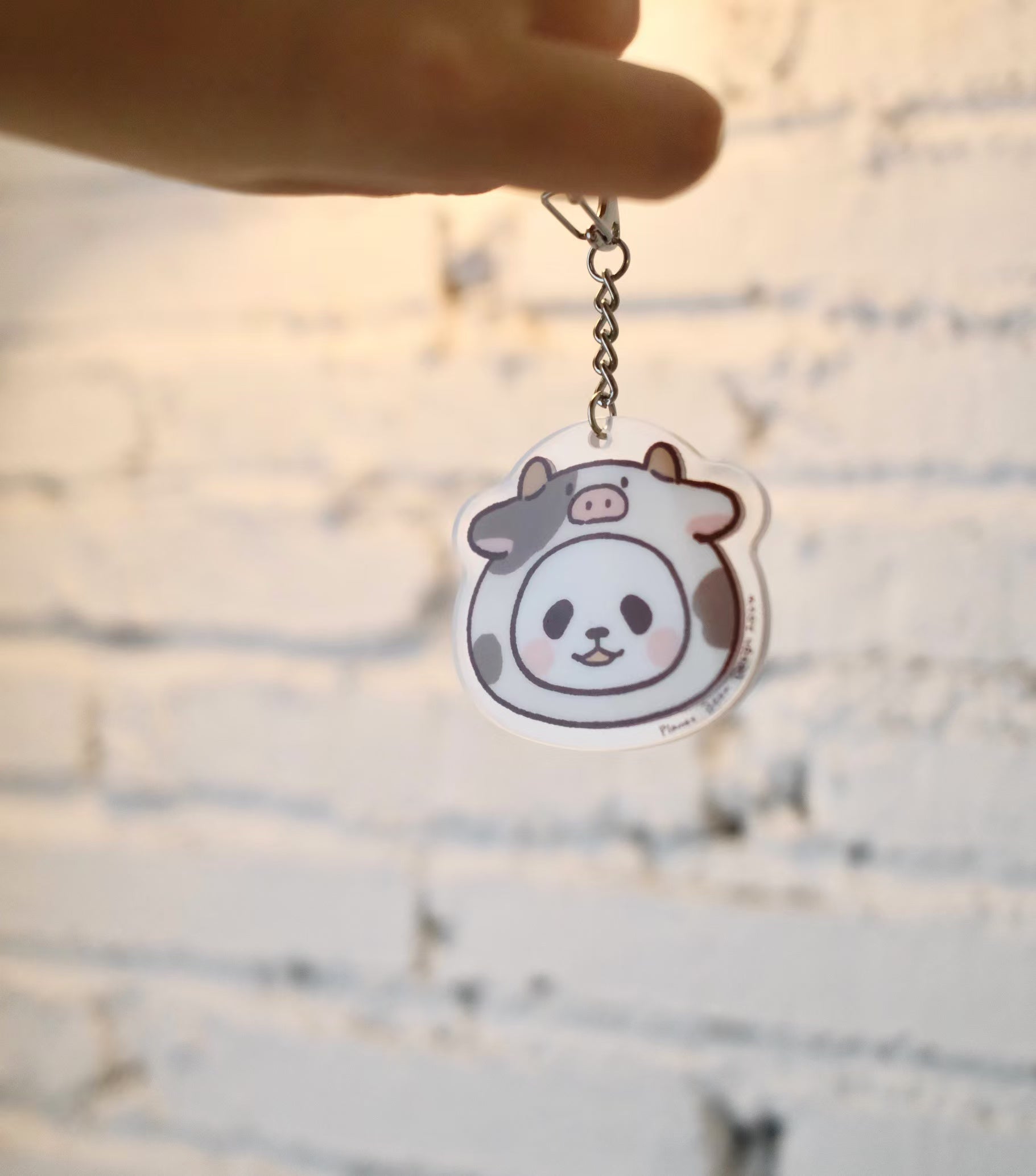 Cow Series Keychain Acrylic Pendant Cute Charm