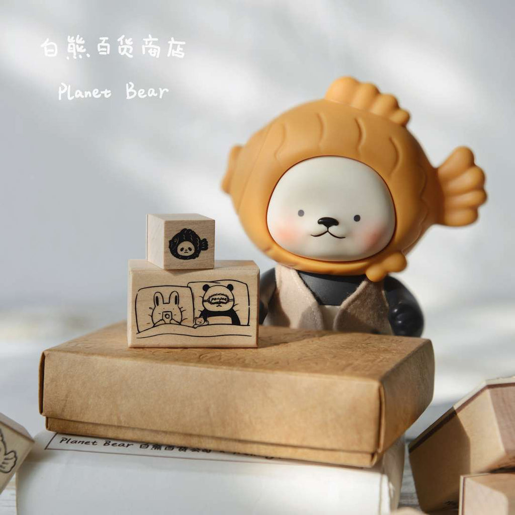 PanPan and Friends' Daily Life Original Collaboration Wooden Stamps