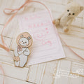Popea White Peach Polar Bear Metal Brooch Original Designer Toy